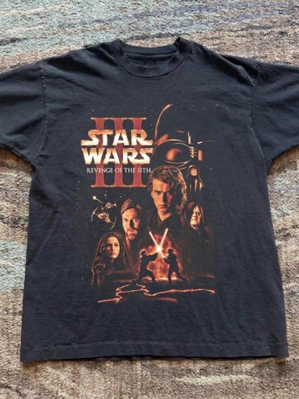 Gildan Black Star Wars 'Revenge of the Sith' Graphic Tee with Orange & Red Print